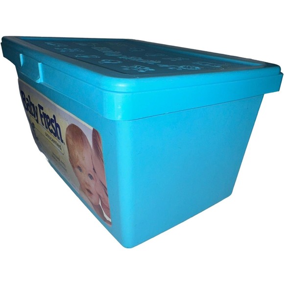 Baby Wipes Empty Container Refillable Retro Blue Vintage Nursery Baby Fresh - Picture 7 of 11